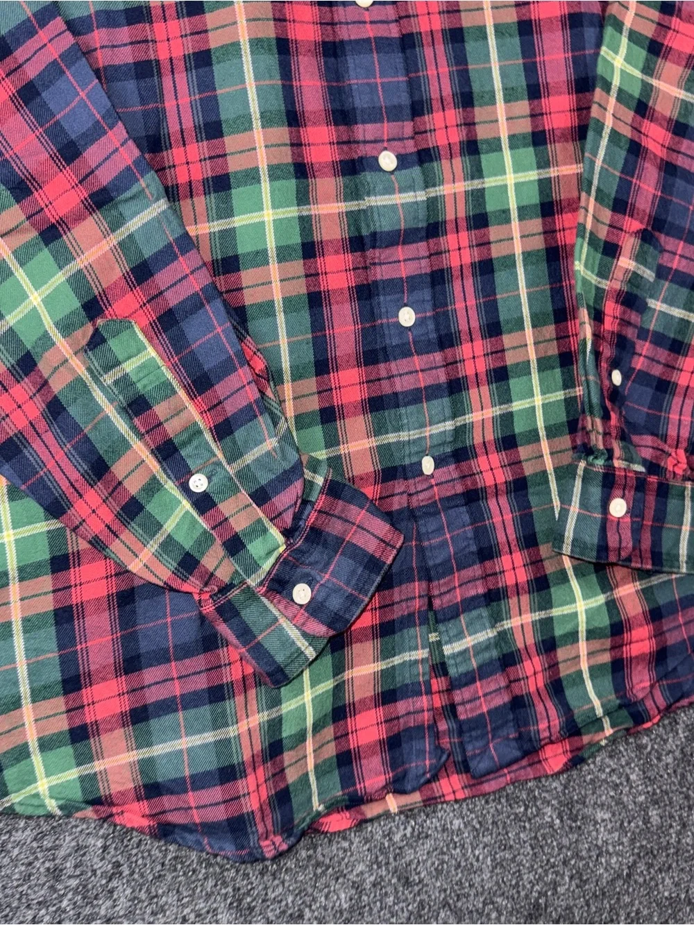 Ralph Lauren Shirt Mens XL Multicolor Plaid Button Front Long Sleeve Classic